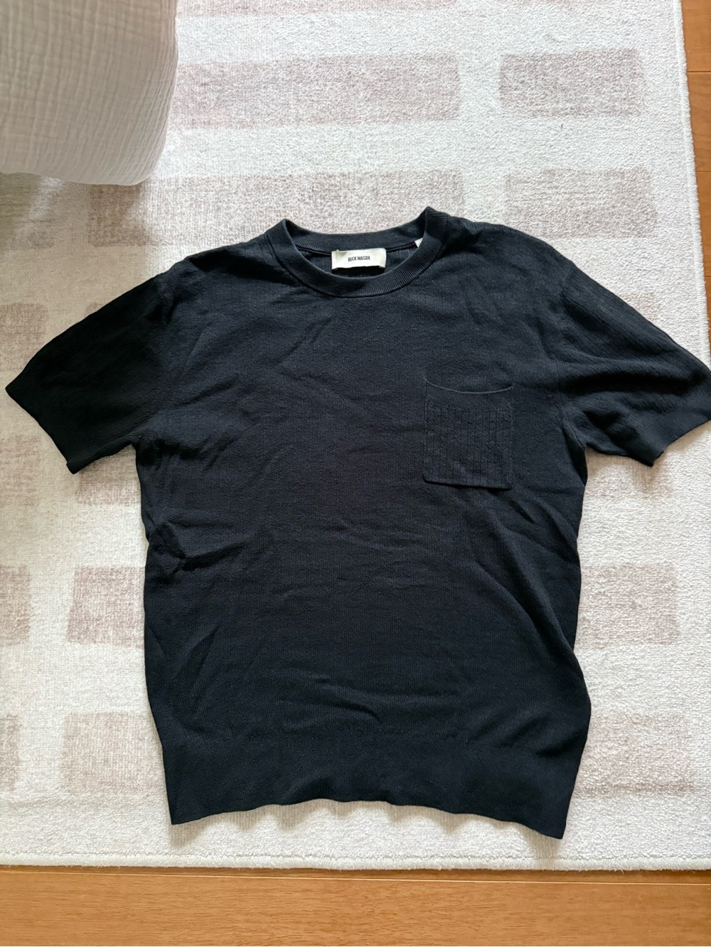 Buck Mason Black Short Sleeve Sweater Pocket Tee Medium